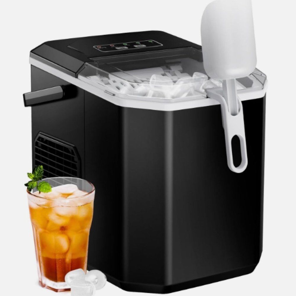 Portable Ice Maker Makes 9 Blocks of Ice in 6 Minutes 26lbs/day Countertop